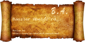 Baszler Abelárd névjegykártya